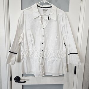Nexx White Blouse with Black Trim